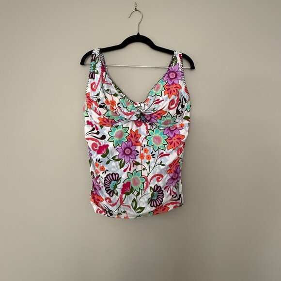 💖Host Pick💖Anne Cole 2 Piece Tankini Underwire Adjustable Straps Floral Sz 16 - Picture 2 of 14